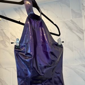 Vex Clothing, Latex Metallic Purple Halter top